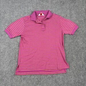 Strawbridge & Clothier Polo‎ Shirt Mens L Pink Yellow Striped Old Money Vintage